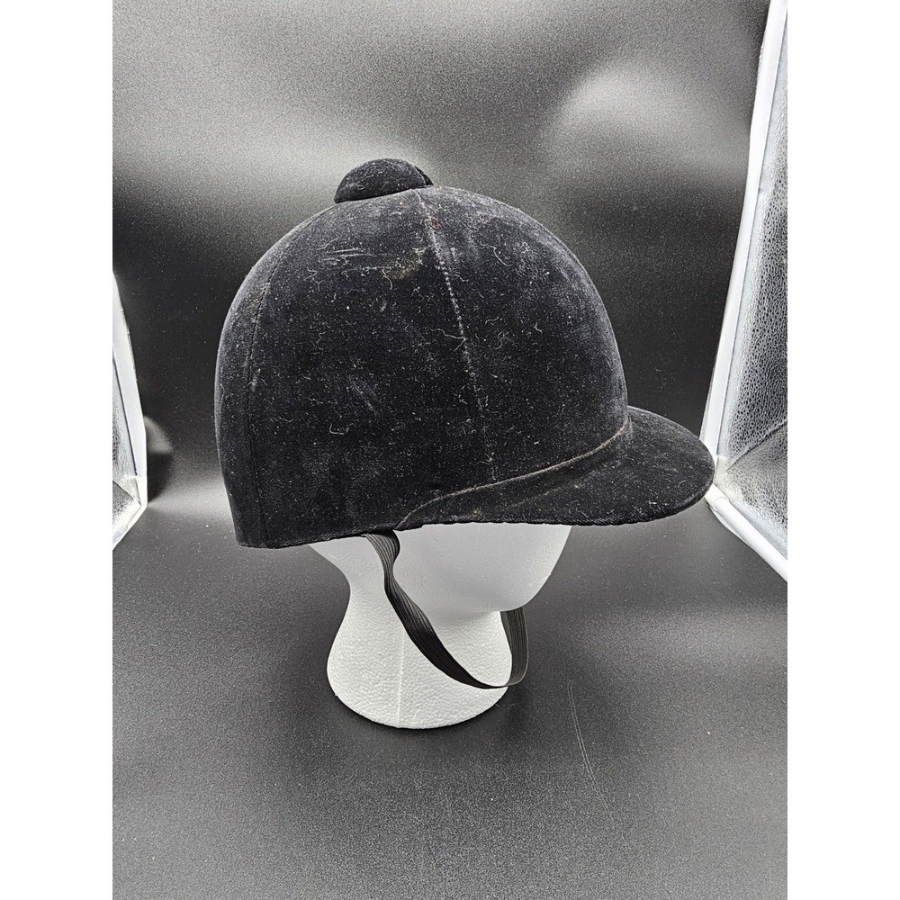 Equestrian Black Velvet Riding Helmet Youth Small/Medium‎